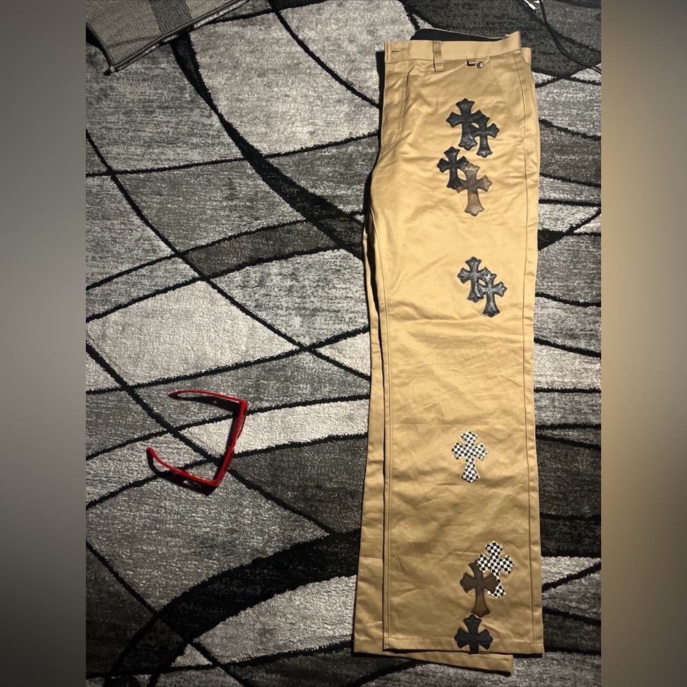 CHROME HEART CHECKERED PATCH CHINOS DEFECT